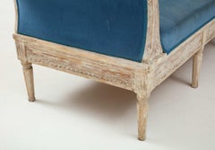 Canapé gustavien suédois en velours bleu