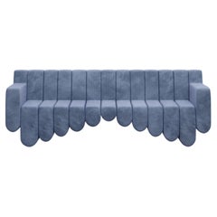 Blue Velvet Three Seat Sofa
