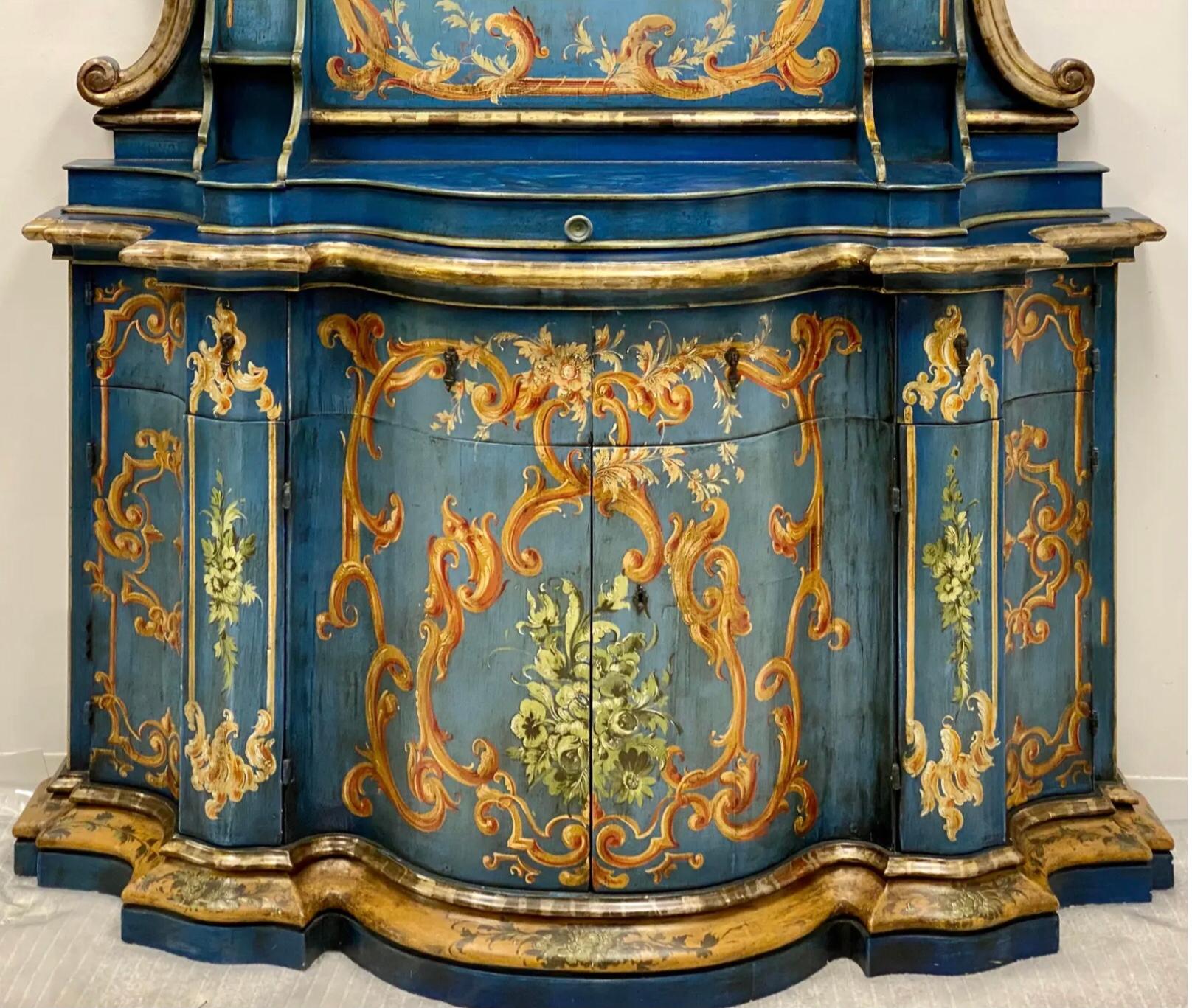 Blue Venetian and Silver Gilt Cabinet, circa 1950 2