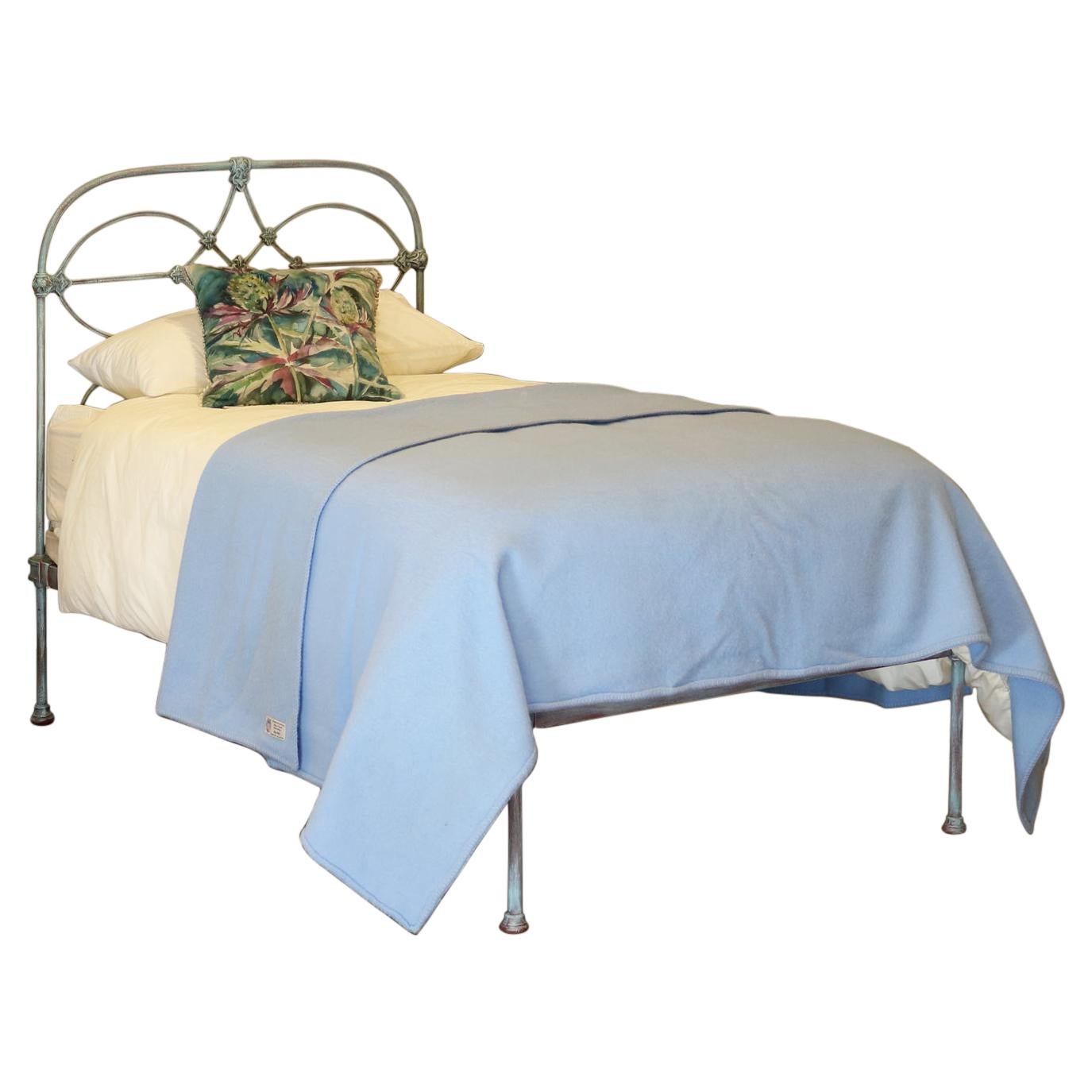 Blue Verdigris Victorian Antique Single Bed MS46