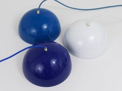 Blue Verner Panton Flowerpot Enameled Pendant Lamp, Louis Poulsen, Denmark, 1969