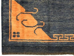 Blue Vintage Gabbeh Minimalist Design Rug