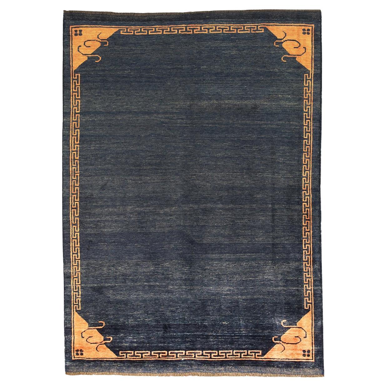 Gabbeh Minimalistischer Vintage-Teppich in Blau