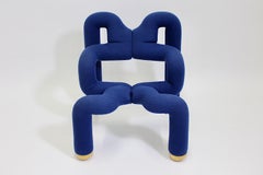 Blue Vintage Modernist Lounge Chair Ekstrem Terje Ekstrom 1972 Norway for Stokke