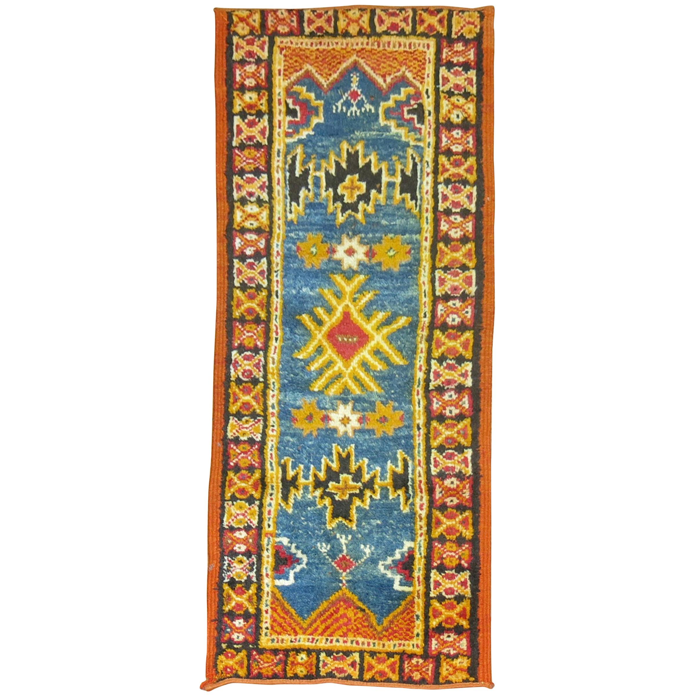 Blue Vintage Moroccan Rug For Sale