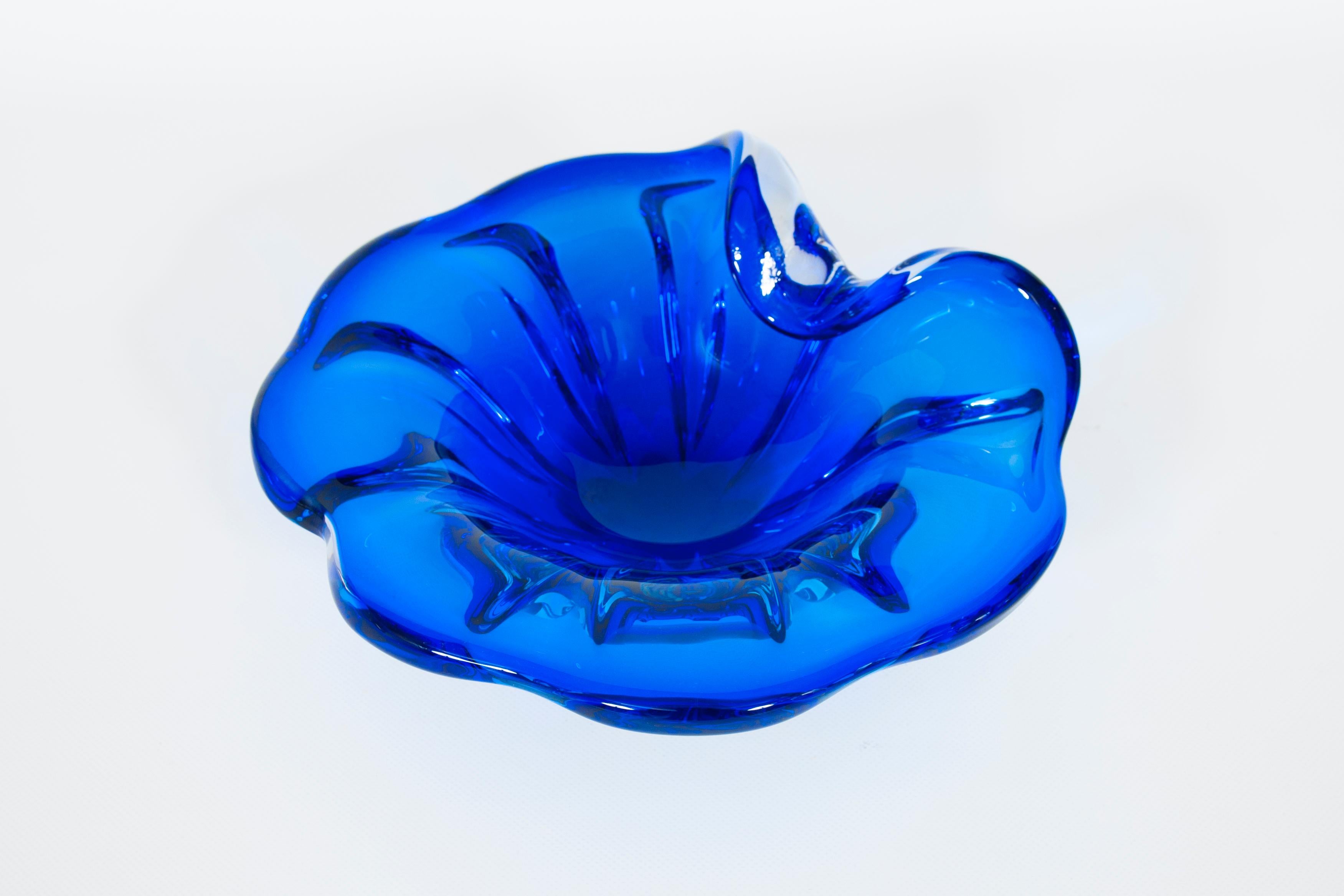 Italian Blue Vintage Murano Glass Centerpiece by Alberto Donà, 1980s Italy For Sale