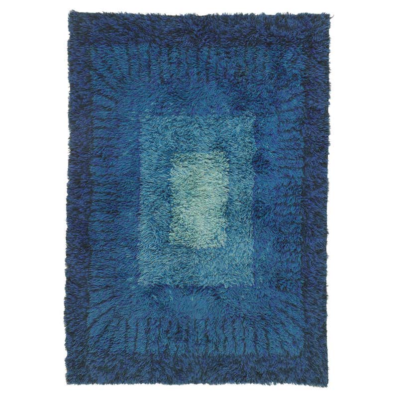 Swedish Midcentury Scandinavian Modern Rya Rug at 1stDibs