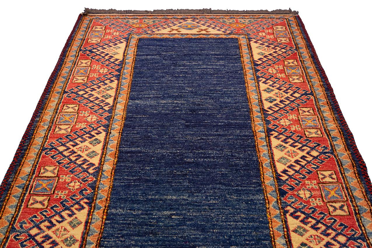 Other Blue Vintage Uzbek Runner Carpet For Sale