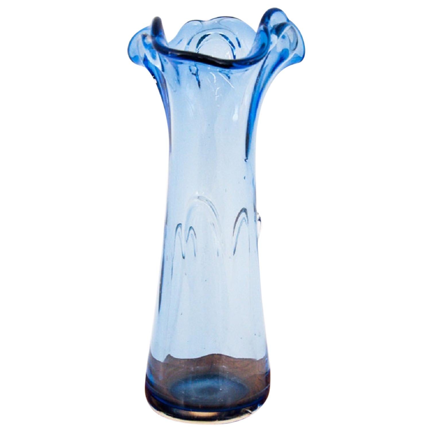 Blue Vintage Vase, Poland, 1960s
