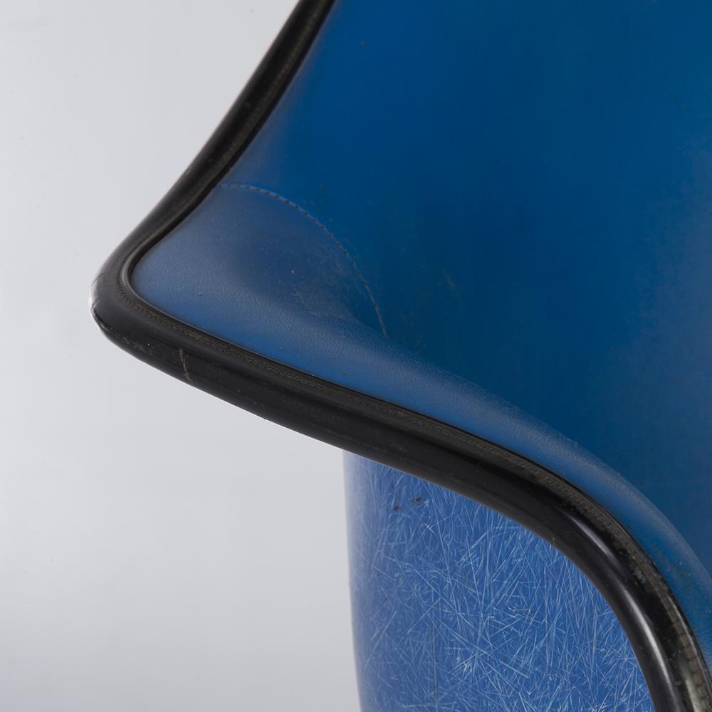 20th Century Blue Vinyl Herman Miller Eames Upholstered Blue RAR Rocking Armchair