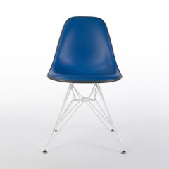 Blue Vinyl Herman Miller Original Vintage Eames DSR Side Shell Chair