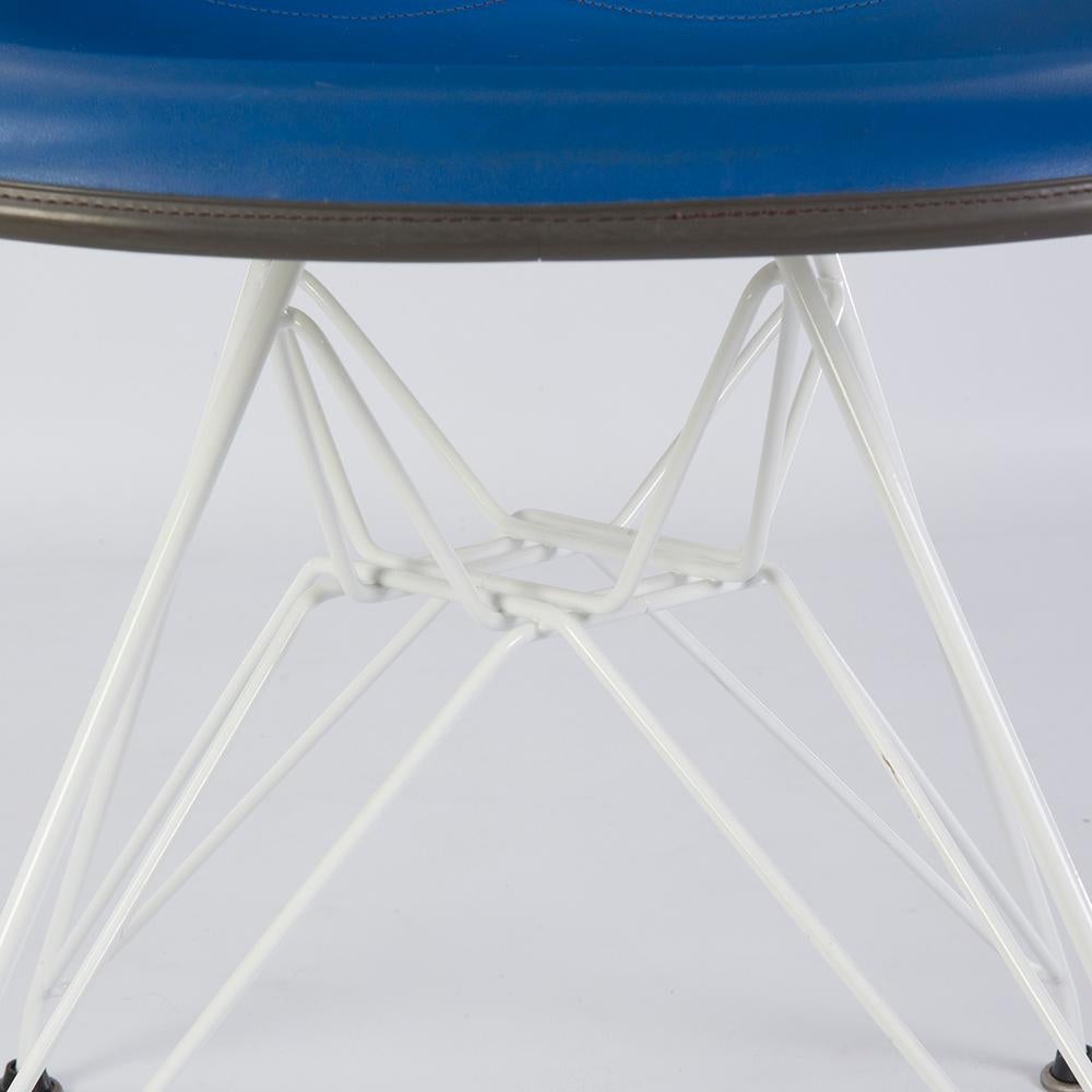 Molded Blue Vinyl Herman Miller Original Vintage Eames DSR Side Shell Chair For Sale