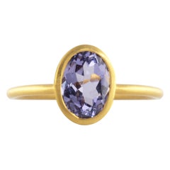 Ico & the Bird 1.34 carat Violet Gray Spinel Gold Ring