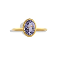 Ico & the Bird 1.34 carat Violet Gray Spinel Gold Ring