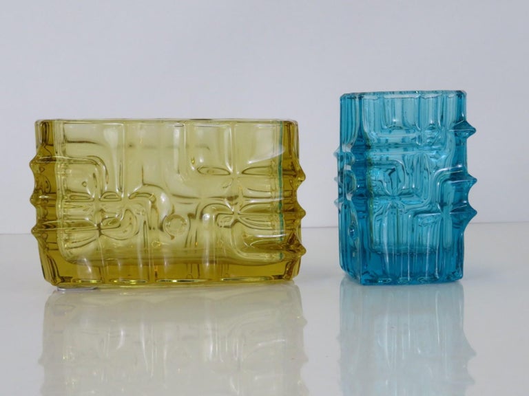 Blue Vladislav Urban Glass Vase Sklo Union Rosice Glassworks Czechoslovakia 1968 For Sale 3
