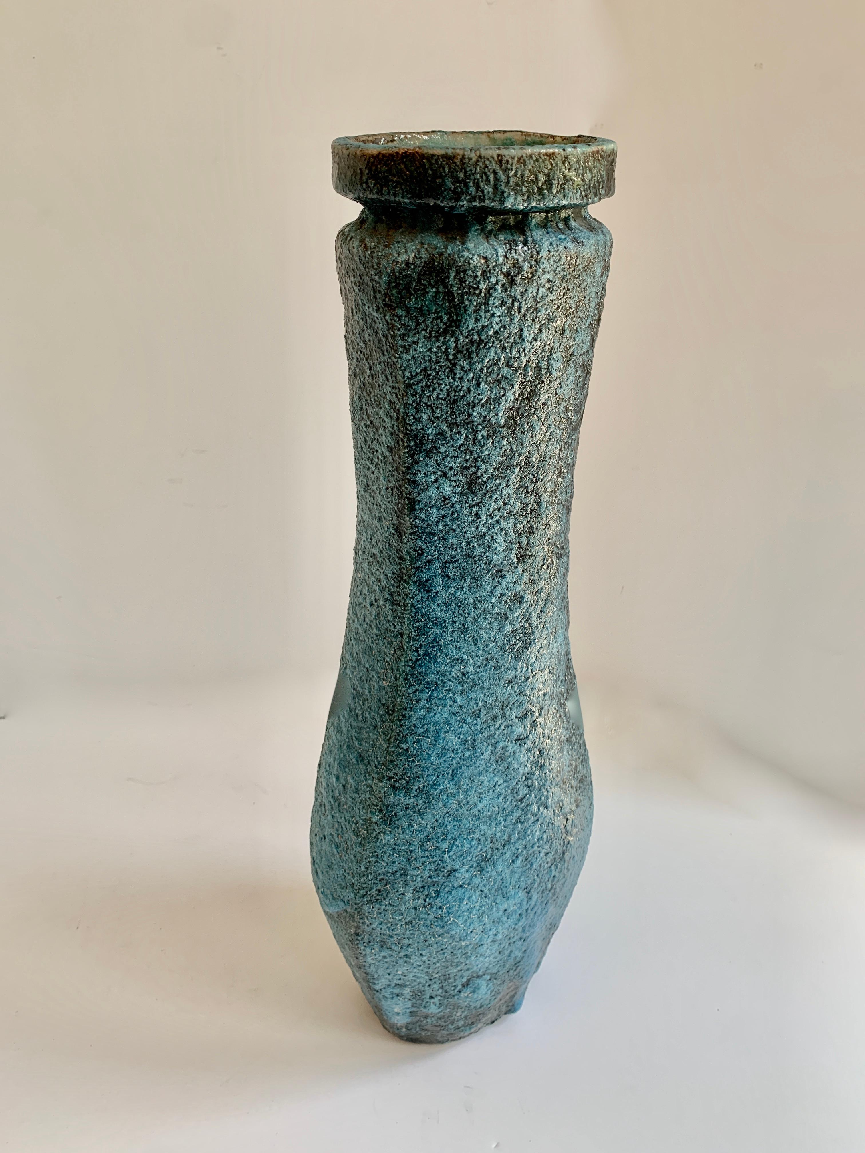 Blue Volcanic Glazed Vase 1