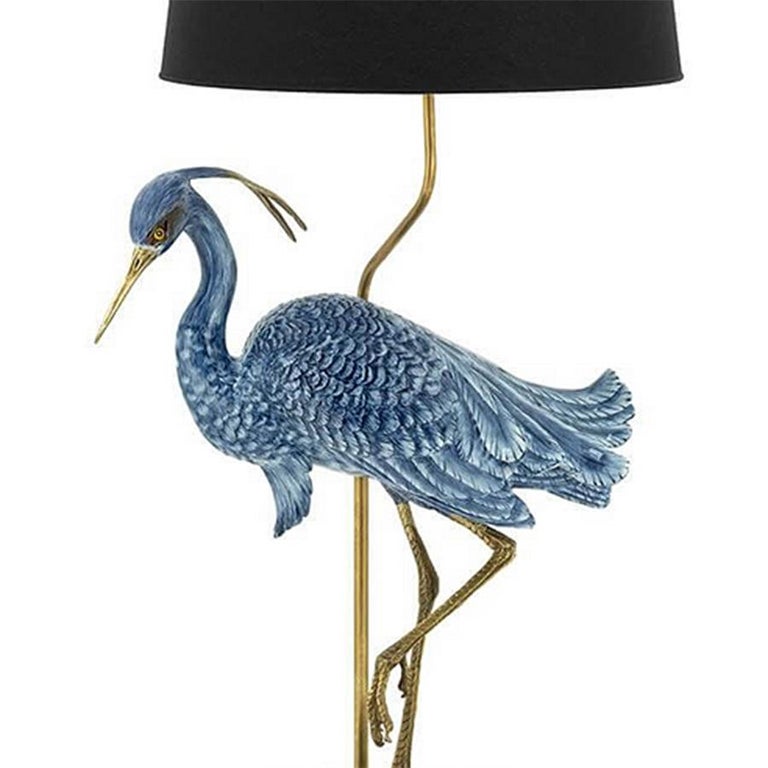 Blue Wading Bird Table Lamp For Sale at 1stDibs