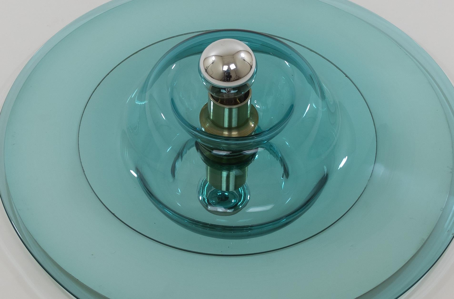 Blaue Wand- oder Deckenleuchte von Venini für Pierre Cardin, 1970er Jahre im Angebot 3
