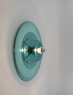 Lámpara azul de pared o techo de Venini para Pierre Cardin, años 70