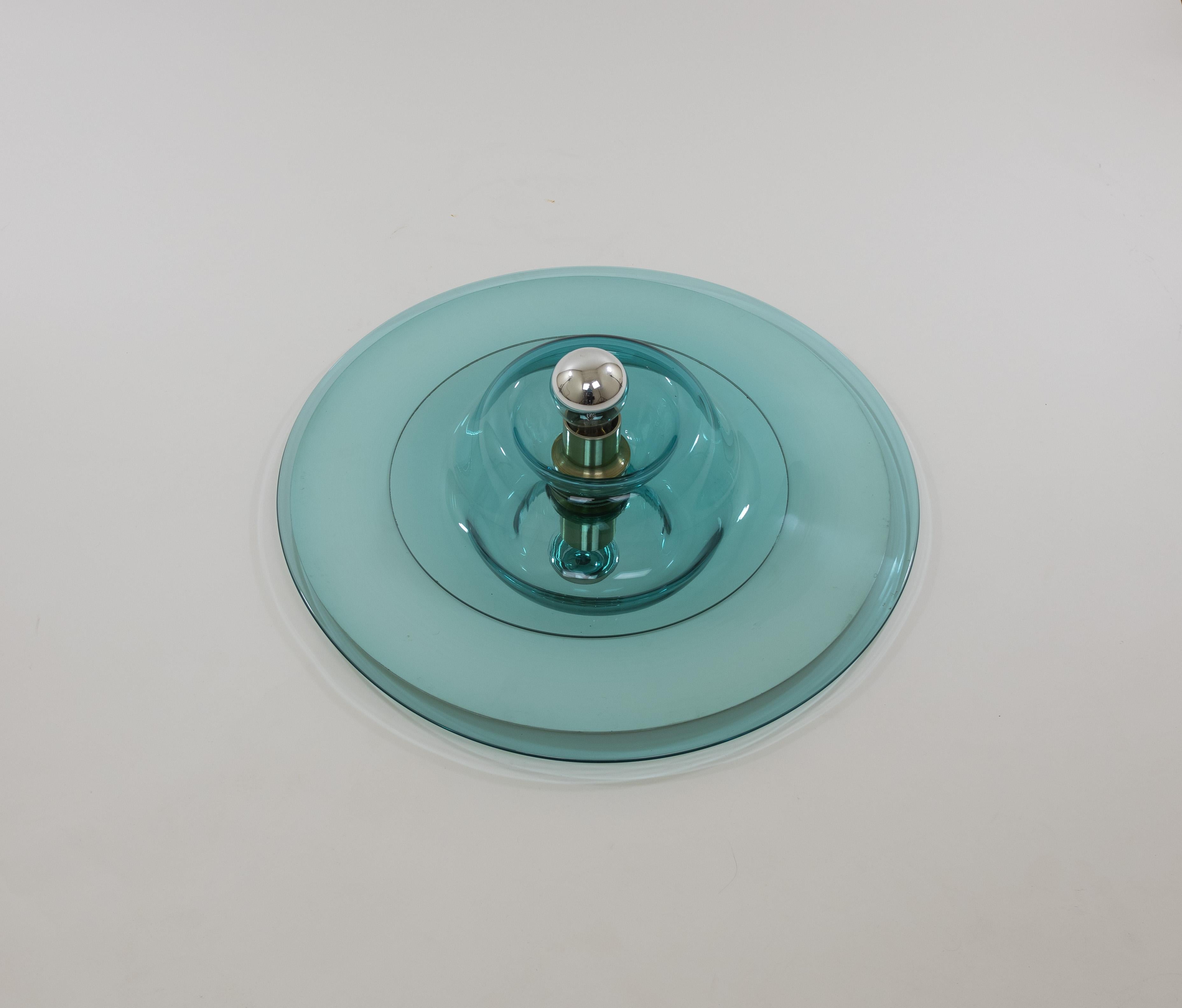 Blaue Wand- oder Deckenleuchte von Venini für Pierre Cardin, 1970er Jahre im Angebot 1