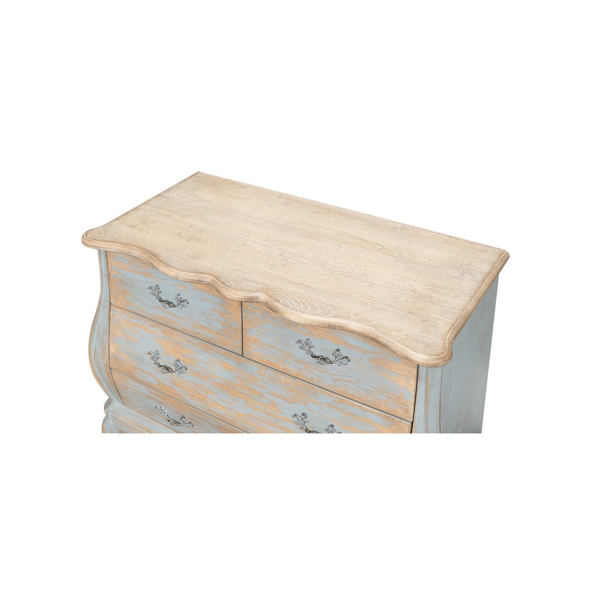 Asian Blue Washed French Country Commode For Sale