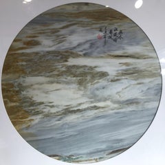 Extraordinary Natural Stone "Painting"  Blue Waves
