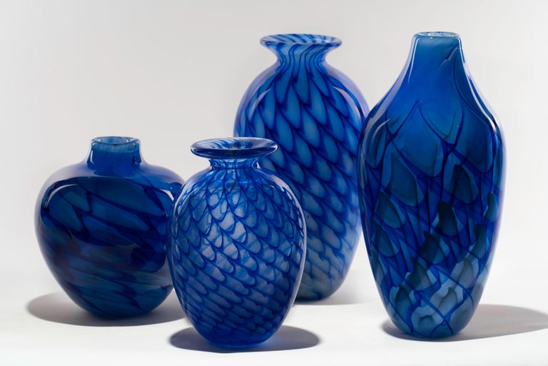 Blue Waves Collection, a Collection of Elegant Vases with Striking Lines For Sale at 1stDibs