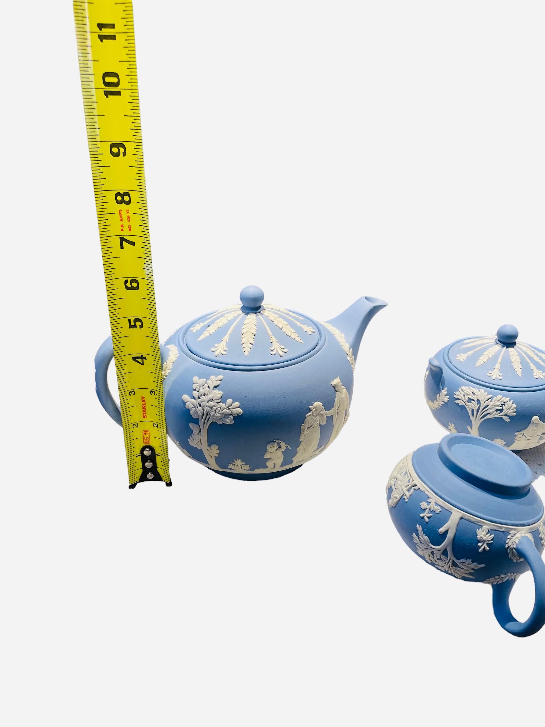 20th Century Blue Wedgwood Jasperware Tea Set For Sale