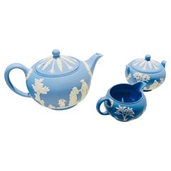 Antique Blue Wedgwood Jasperware Tea Set