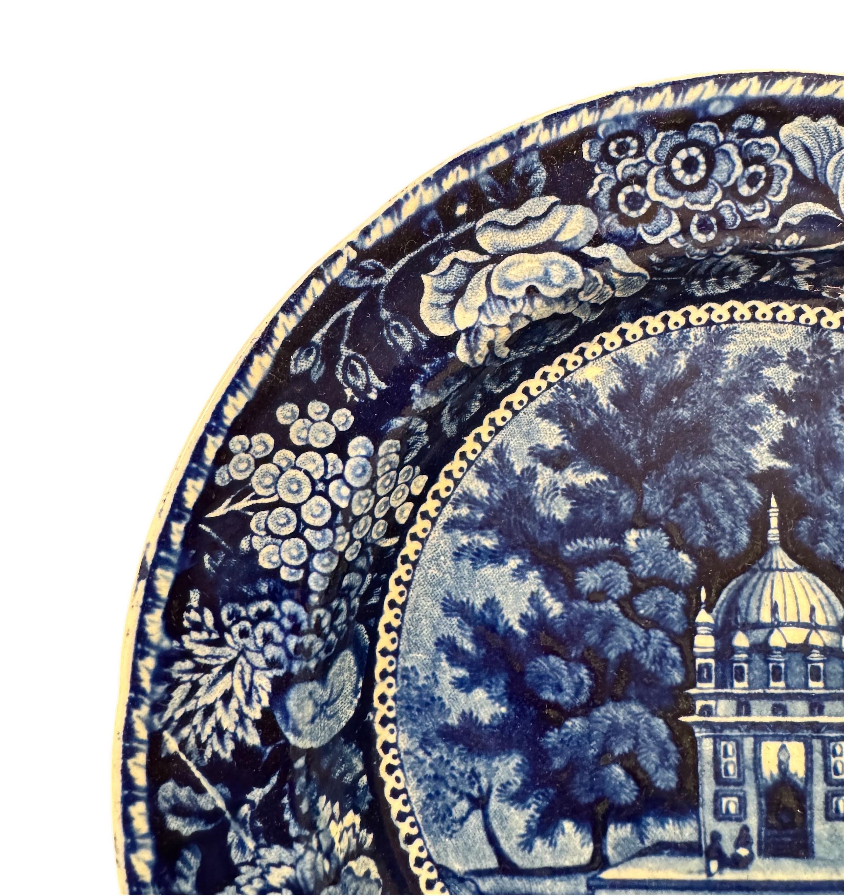 Placa azul y blanca de 7,5 pulgadas 