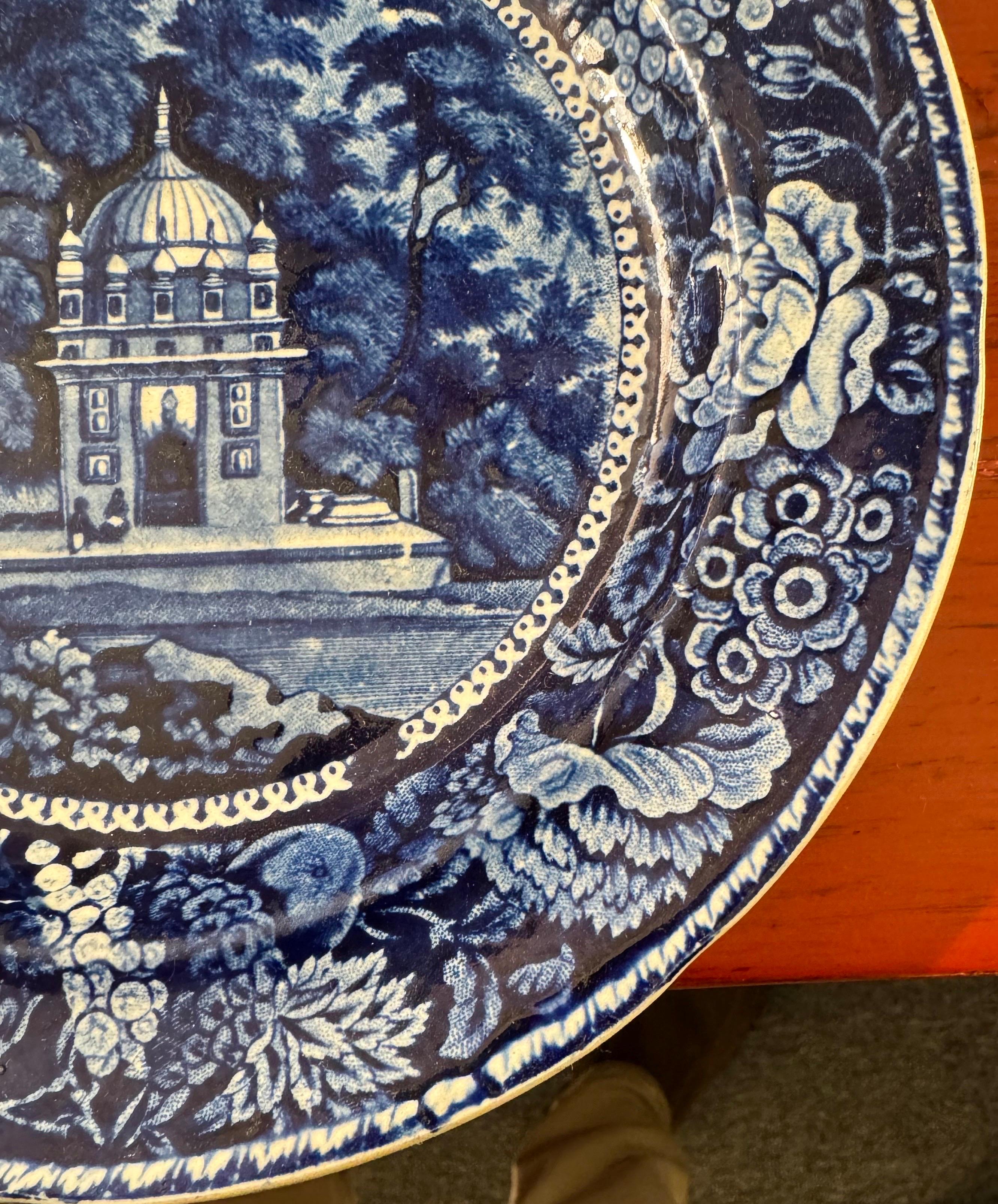 Placa azul y blanca de 7,5 pulgadas 