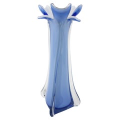 Sky Blue and Royal Blue Sommerso Murano Glass Vase, Italy, 1950s