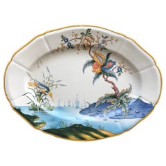 Blue, White and Yellow Bird Platter