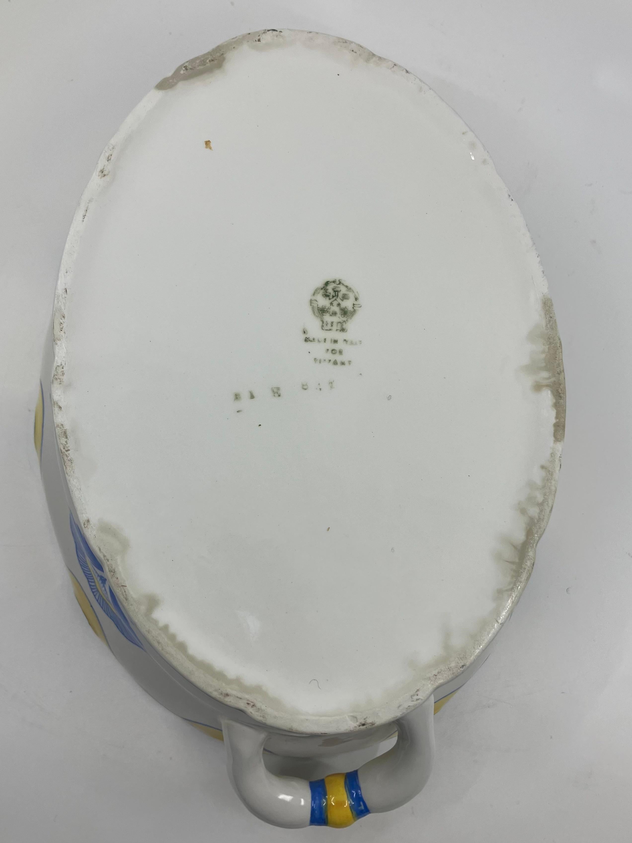 Blue, White and Yellow Tiffany & Co. Montieth Cachepot For Sale 2