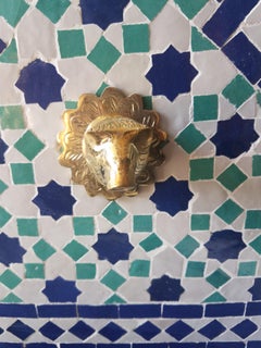 Blue / White / Aqua Moroccan Mosaic Tile Fountain