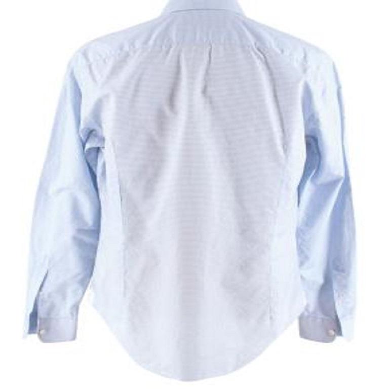 Blue and white checkered cotton shirt For Sale at 1stDibs