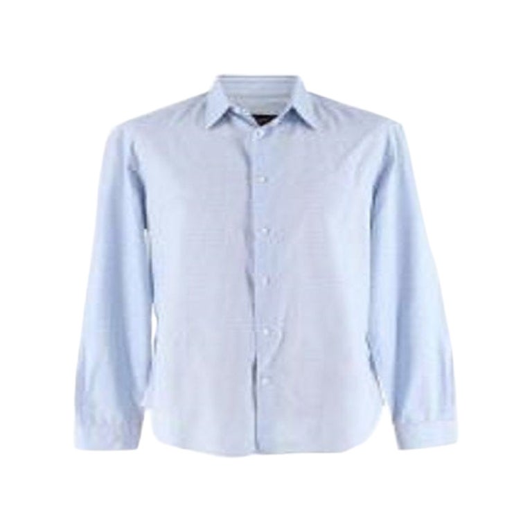 Camicia in cotone a scacchi blu e bianchi in vendita