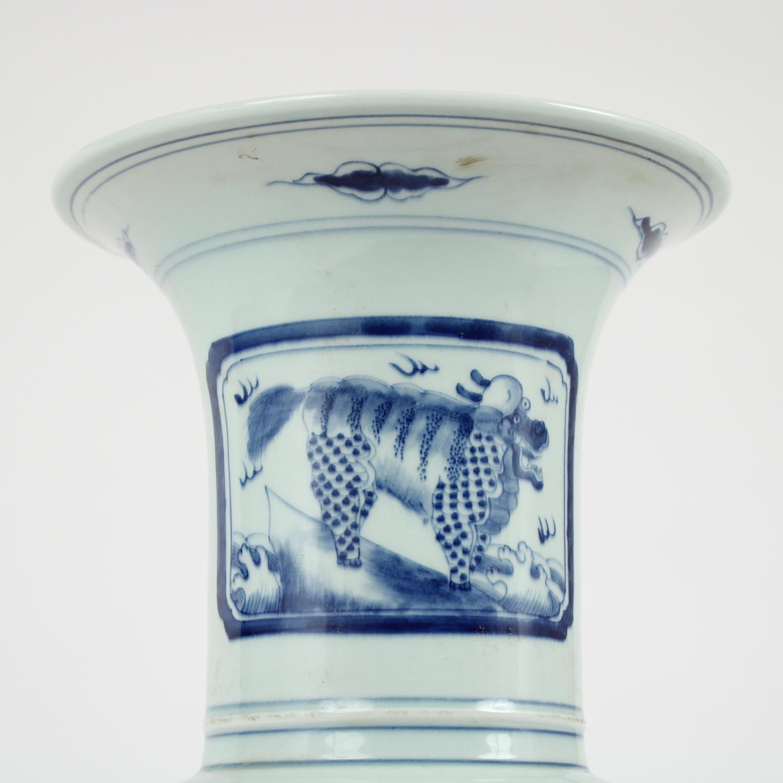 Painted Blue and White Chinese Porcelain Vases