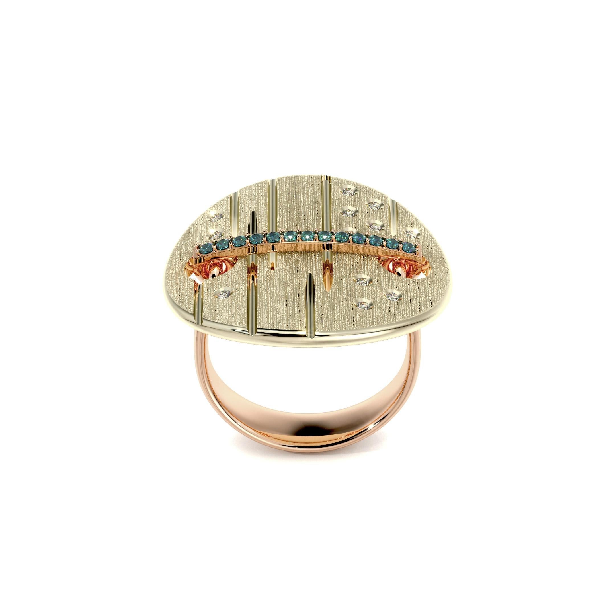 For Sale:  Blue & White Diamond Arc Ring of SOONHEE (Size 44.2~62.7) 3