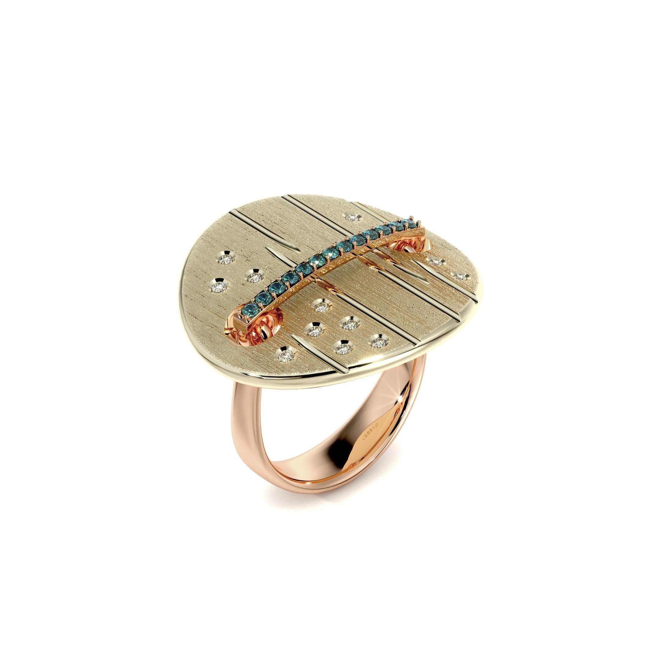 For Sale:  Blue & White Diamond Arc Ring of SOONHEE (Size 63.4~69.7) 4