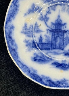 Blue & White Dish, Staffordshire English Whampoa Pattern Transfer-Printed