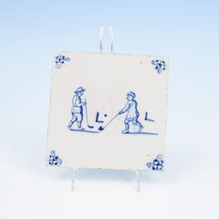 Blue & White Dutch Delft Kolf Tile
