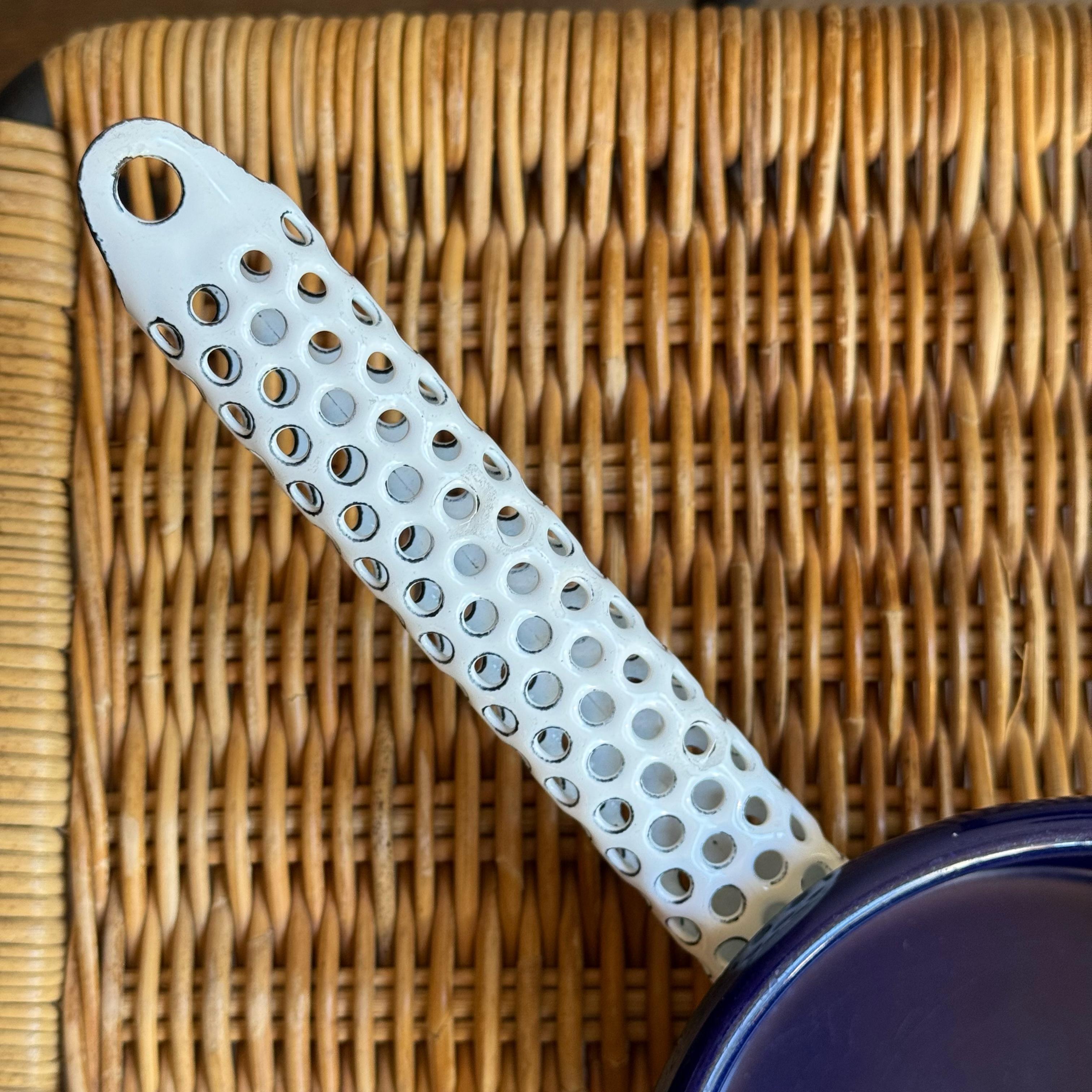 Austrian Blue & White/ Enamel Milk Pan/ Carl Auböck III/ Riess, 1970's For Sale