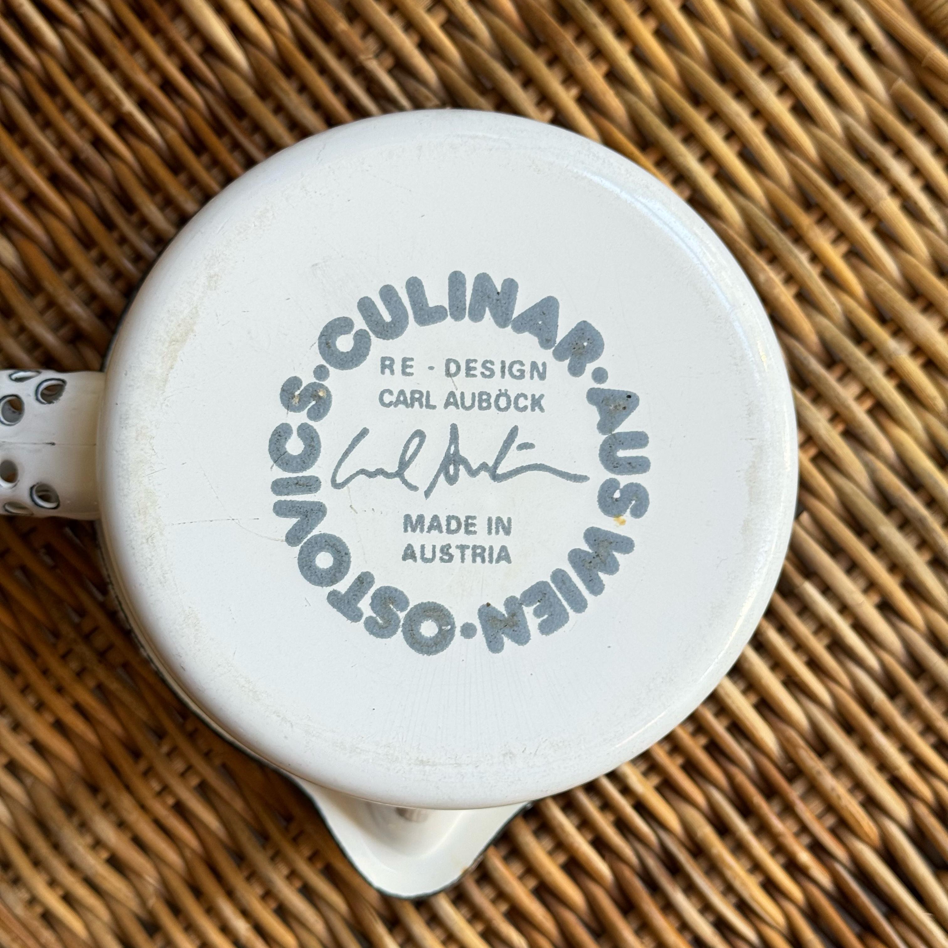 Metal Blue & White/ Enamel Milk Pan/ Carl Auböck III/ Riess, 1970's For Sale
