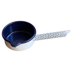 Blue & White/ Enamel Milk Pan/ Carl Auböck III/ Riess, 1970's