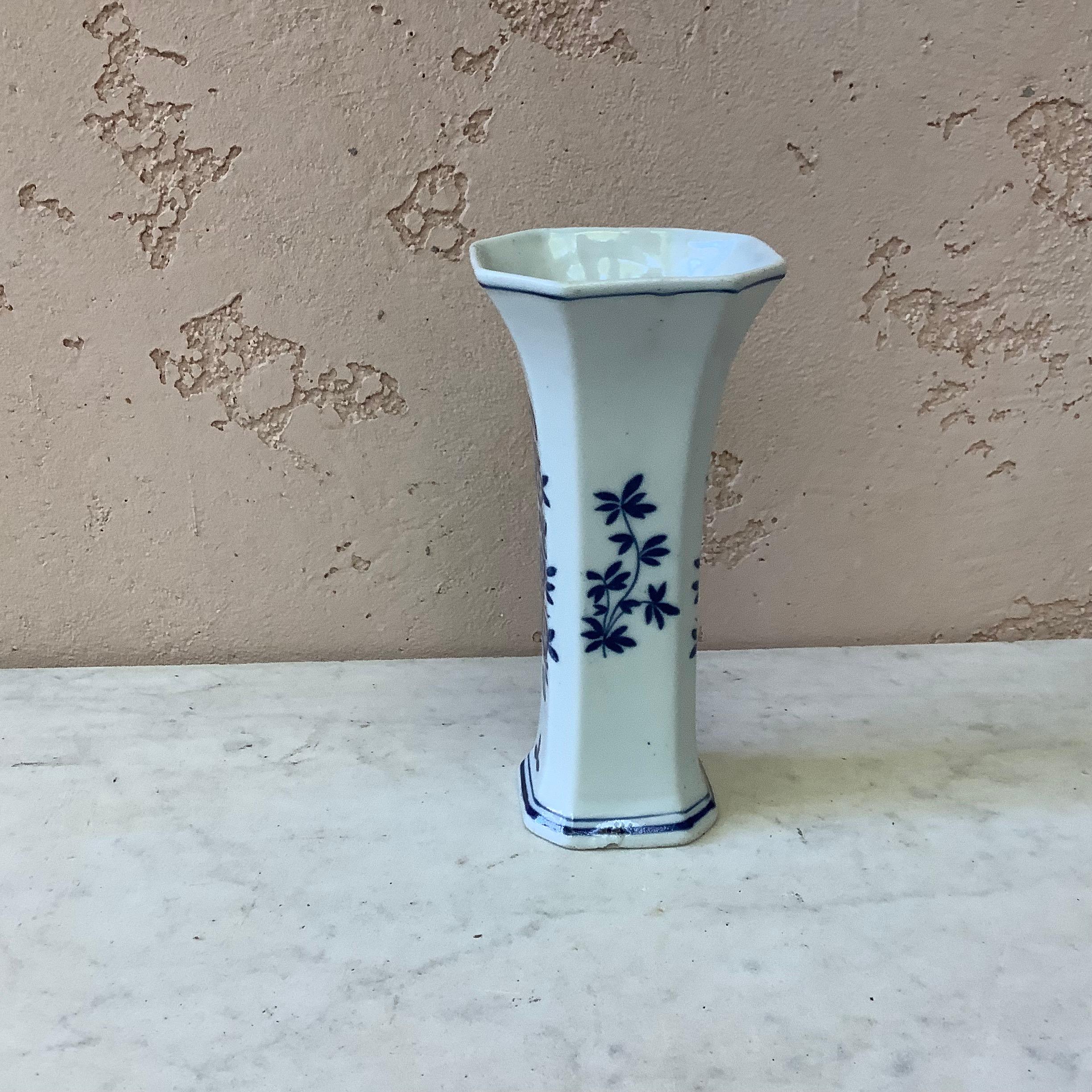 Blue and White Faience Vase Delft, circa 1920 In Good Condition For Sale In Austin, TX
