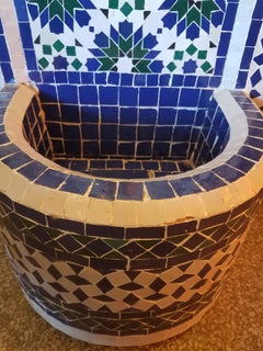 Blue/White/Green Moroccan Mosaic Tile Fountain