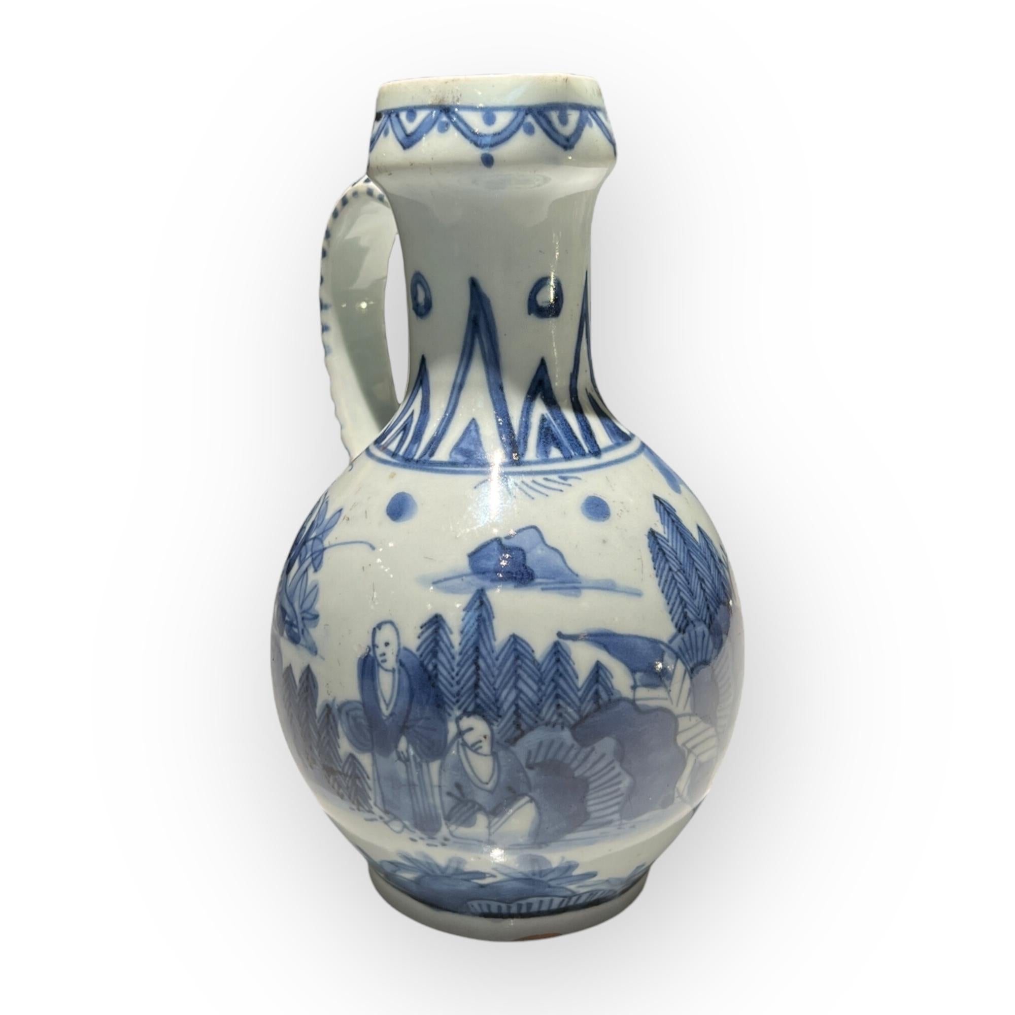 Brocca in porcellana giapponese bianca e blu, Arita, Giappone, 1660-1680 circa. in vendita 1