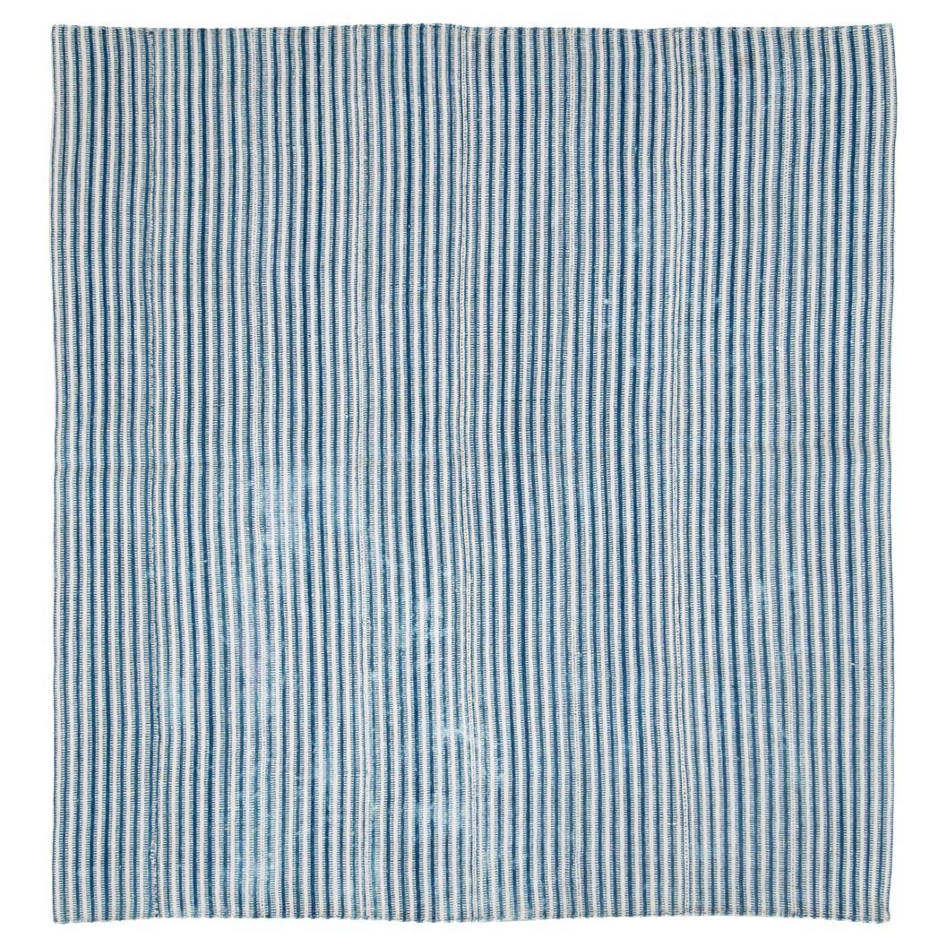 Blue and White Mid20th Century Handmade Persian Flatweave Kilim Square