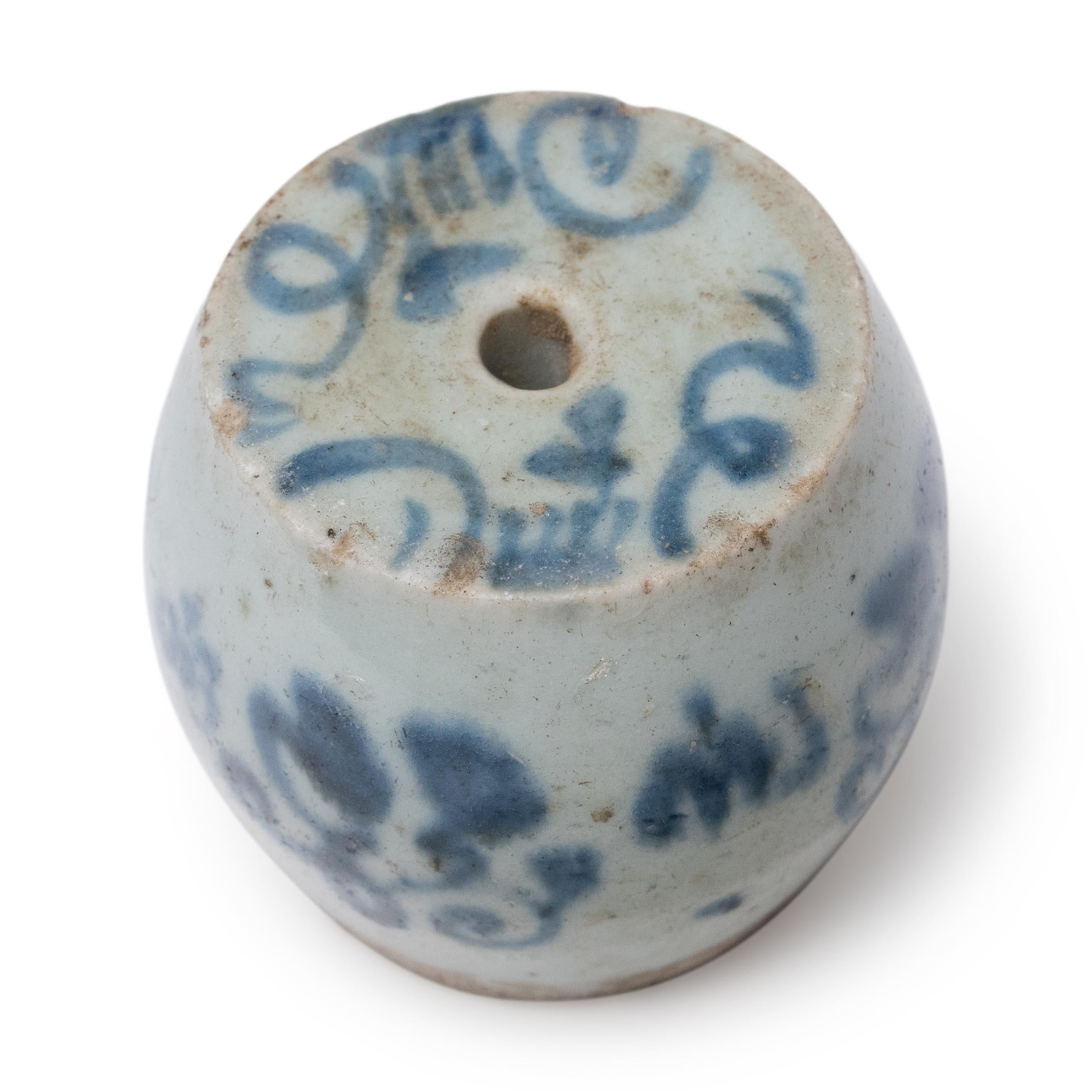 Chinois Tambour à poids bleu et blanc Ming Ming, c.C. 1600 en vente